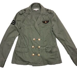CAbi Olive Utility Jacket with Brass Accents